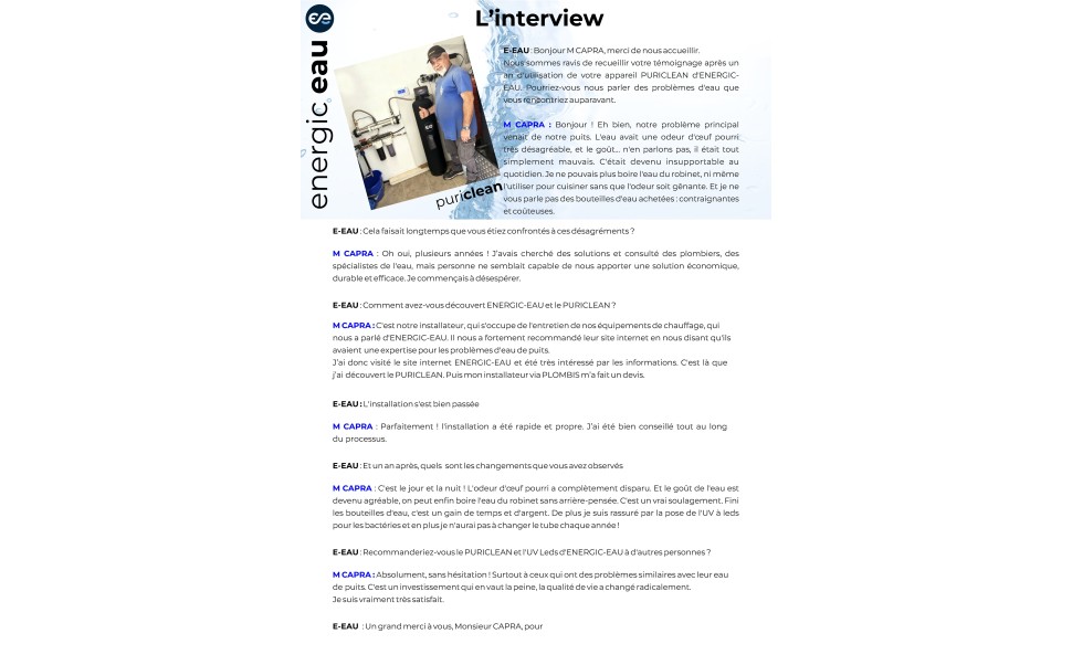 L'interview PURICLEAN L'interview PURICLEAN